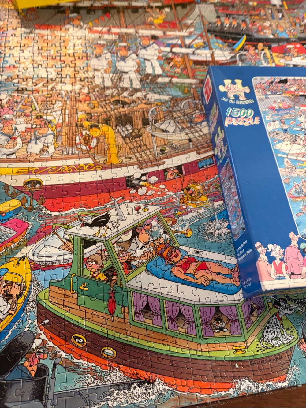 1500 piece Jan Van Haasteren harbor puzzle vintage